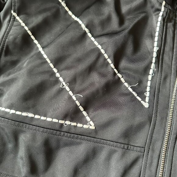 Coogi Mens Union Jack Black Zip Jacket Red Plaid Accents & Embroidery Size XXL - Picture 5 of 9